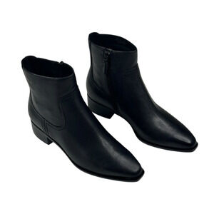 COLE HAAN Naia Black Leather Ankle Boots Womens Size 7B Side Zip New $200 F